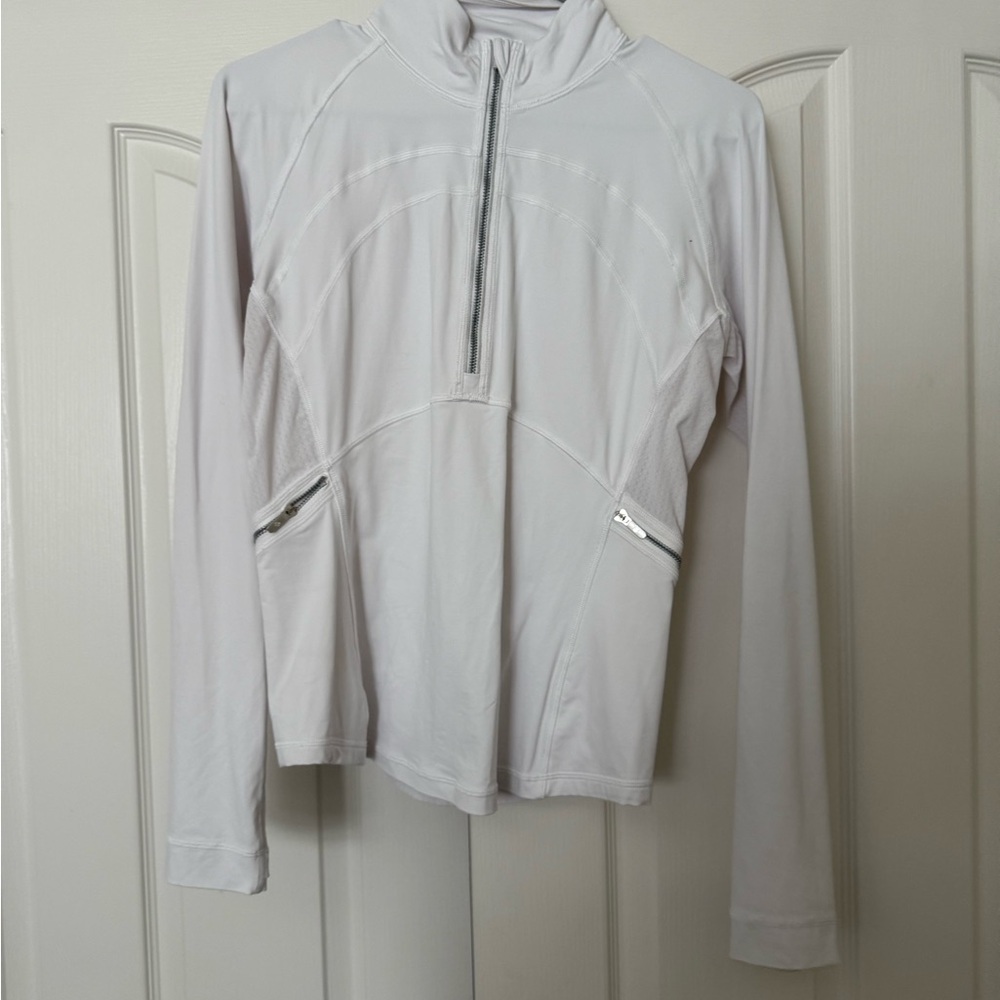 White Quarter-Zip Athletic Jacket - image 1